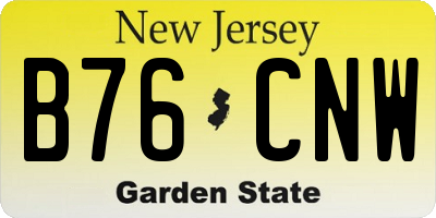 NJ license plate B76CNW