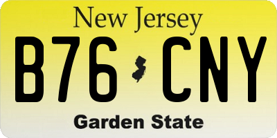 NJ license plate B76CNY
