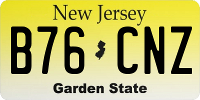 NJ license plate B76CNZ