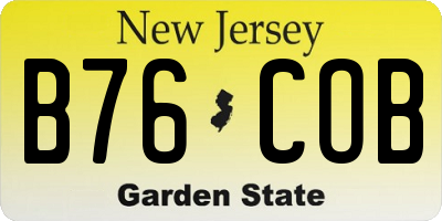 NJ license plate B76COB