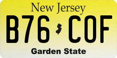 NJ license plate B76COF