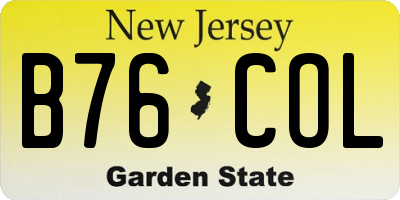 NJ license plate B76COL