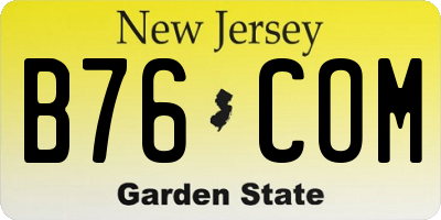 NJ license plate B76COM