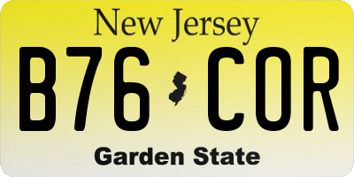 NJ license plate B76COR