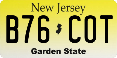 NJ license plate B76COT