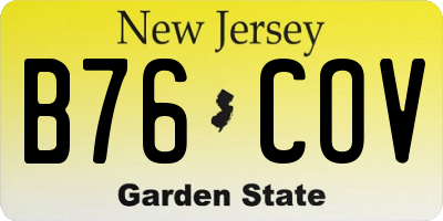 NJ license plate B76COV