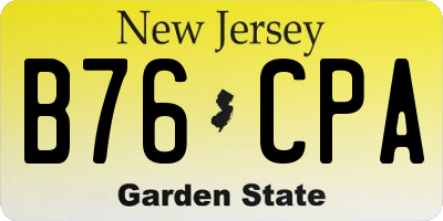 NJ license plate B76CPA