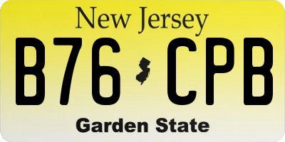 NJ license plate B76CPB