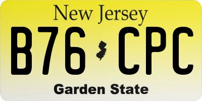 NJ license plate B76CPC