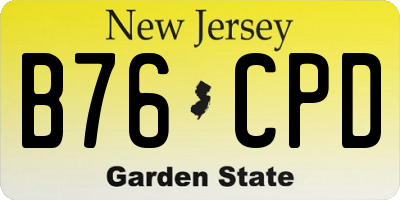 NJ license plate B76CPD