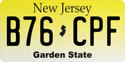 NJ license plate B76CPF