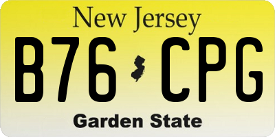 NJ license plate B76CPG