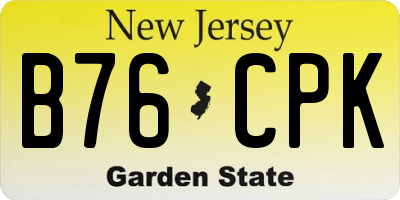 NJ license plate B76CPK