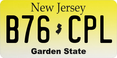 NJ license plate B76CPL