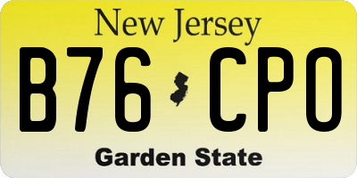 NJ license plate B76CPO