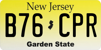 NJ license plate B76CPR