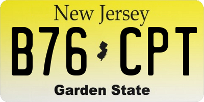 NJ license plate B76CPT
