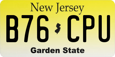 NJ license plate B76CPU