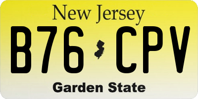 NJ license plate B76CPV