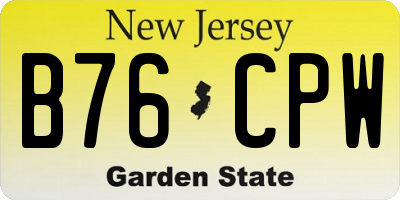 NJ license plate B76CPW