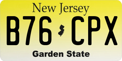 NJ license plate B76CPX