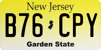 NJ license plate B76CPY