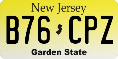 NJ license plate B76CPZ
