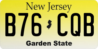 NJ license plate B76CQB