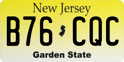 NJ license plate B76CQC