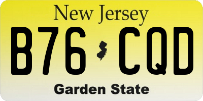 NJ license plate B76CQD