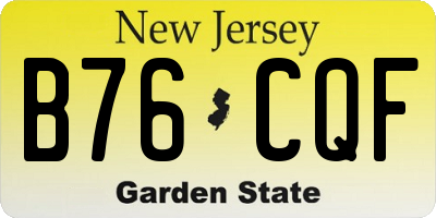 NJ license plate B76CQF