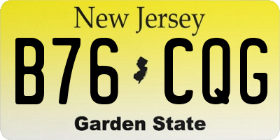 NJ license plate B76CQG