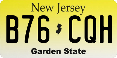 NJ license plate B76CQH