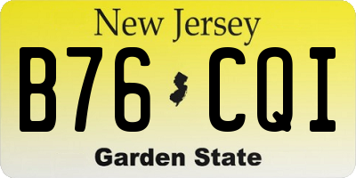 NJ license plate B76CQI
