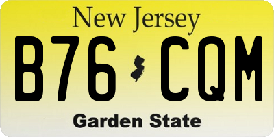 NJ license plate B76CQM