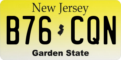 NJ license plate B76CQN