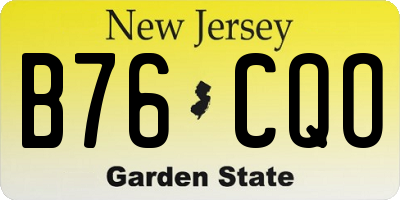 NJ license plate B76CQO
