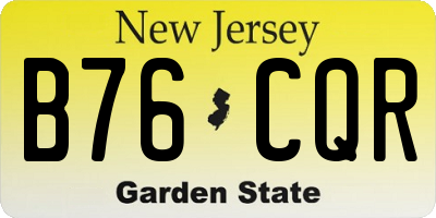 NJ license plate B76CQR