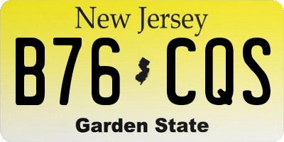 NJ license plate B76CQS