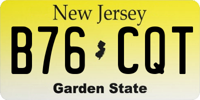 NJ license plate B76CQT