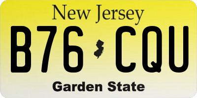 NJ license plate B76CQU