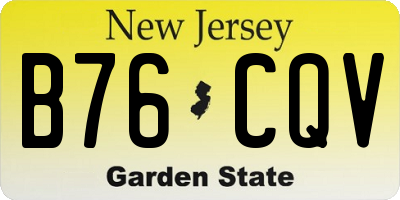 NJ license plate B76CQV