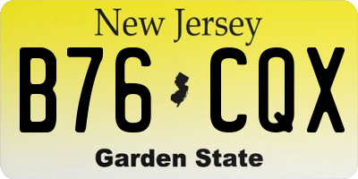NJ license plate B76CQX