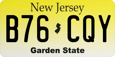 NJ license plate B76CQY