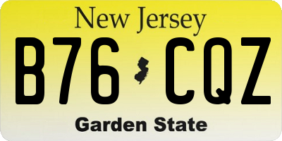 NJ license plate B76CQZ