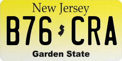 NJ license plate B76CRA