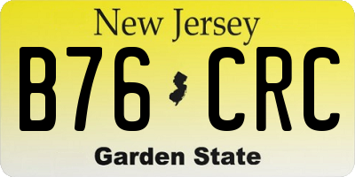 NJ license plate B76CRC