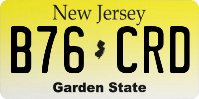 NJ license plate B76CRD