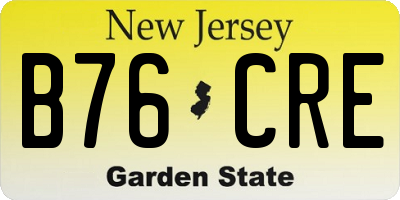NJ license plate B76CRE
