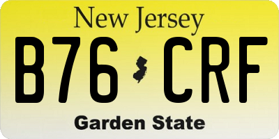 NJ license plate B76CRF